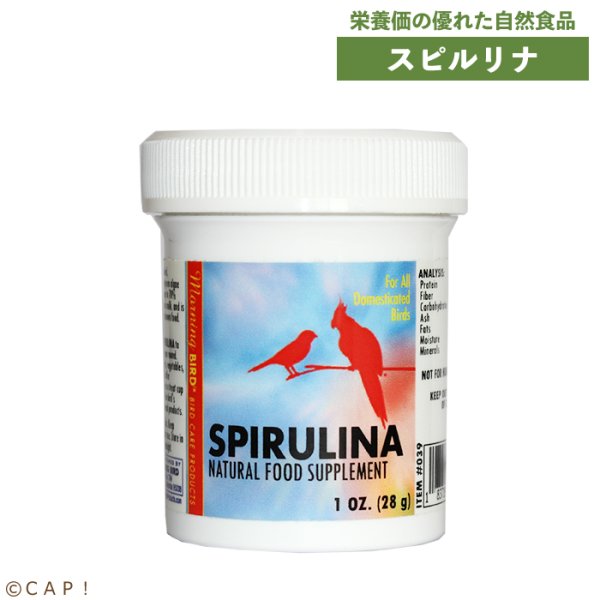 画像1: CAP! 鳥の餌 賞味期限2024/12/31 スピルリナ 1oz(28g）【Wyld's Wingdom】 (1)